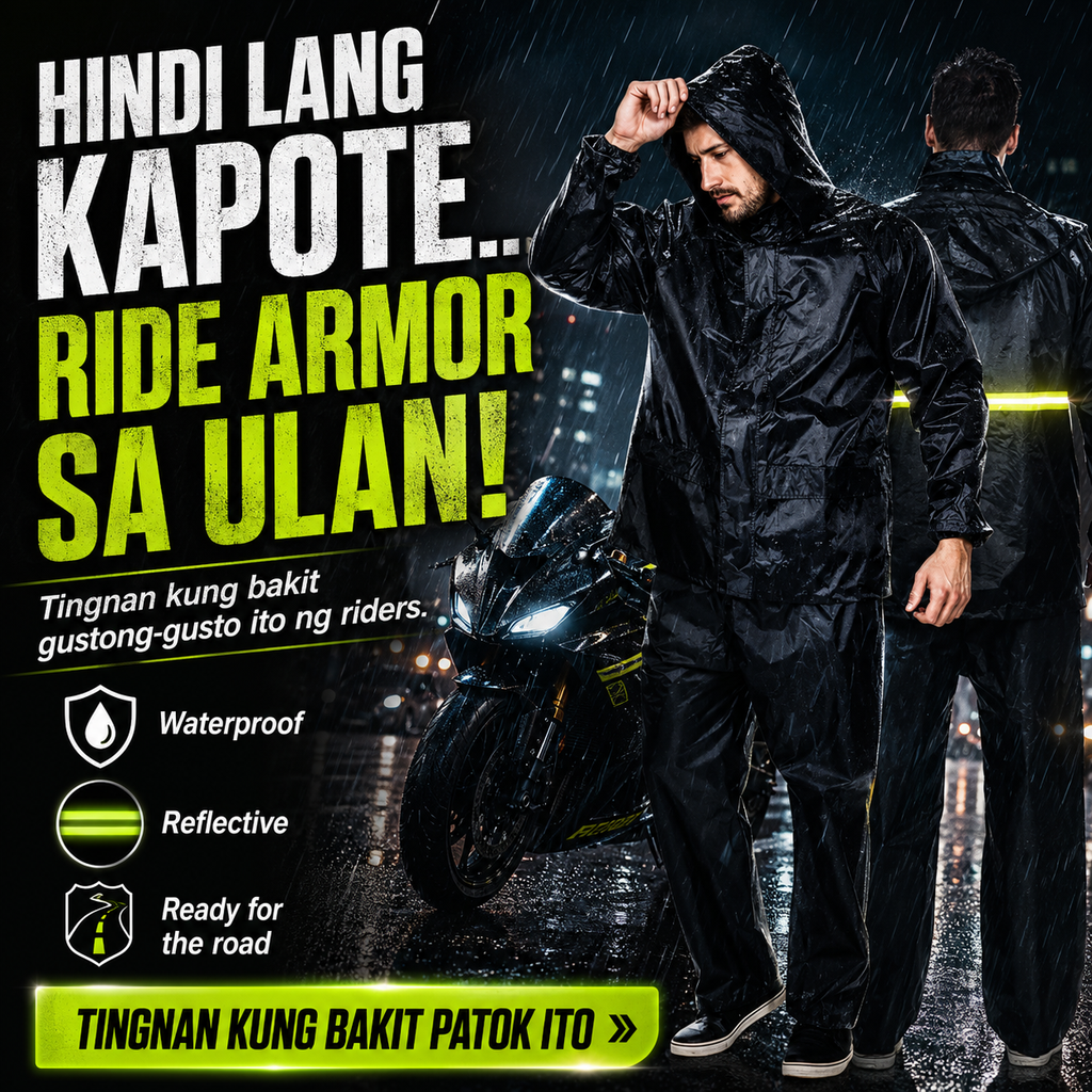 Waterproof Motorcycle Raincoat Set with Reflector