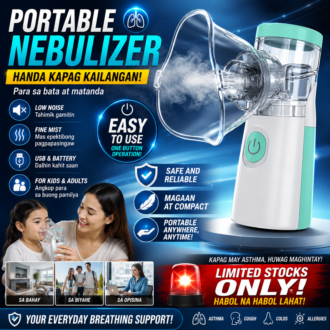 Kids & Adult Portable Nebulizer For Asthma