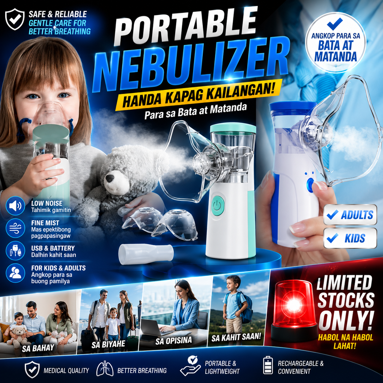Kids & Adult Portable Nebulizer For Asthma
