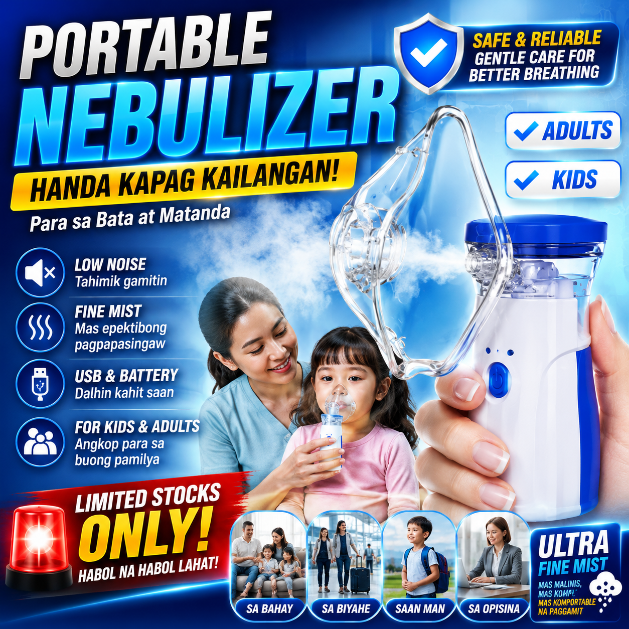 Kids & Adult Portable Nebulizer For Asthma