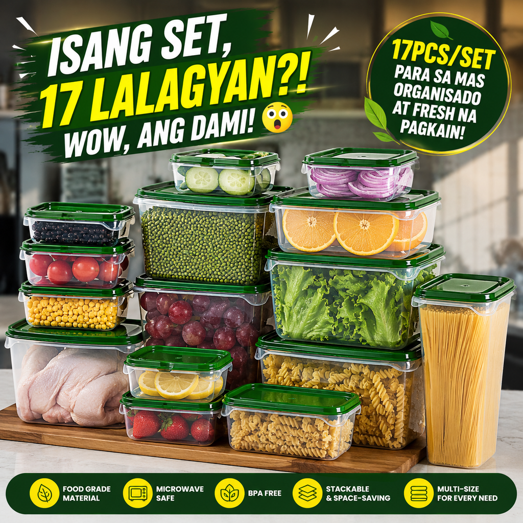 17Pcs/Set Plastic Food Storage Container