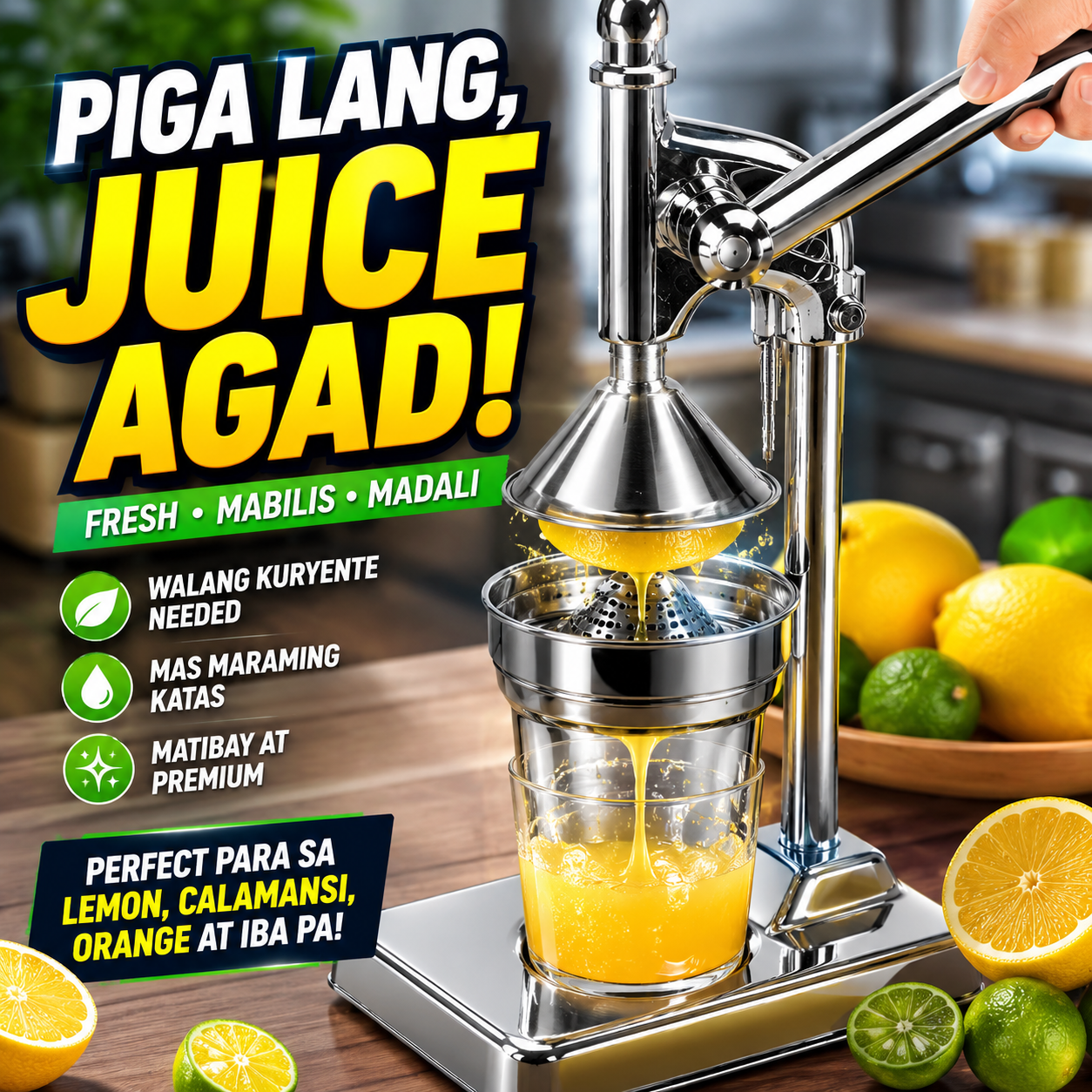 Hand Press Stainless Steel Manual Juicer