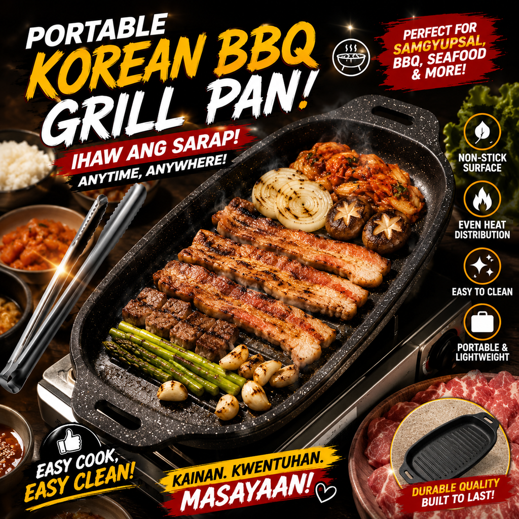 Portable Non-Stick Korean BBQ Grill Pan