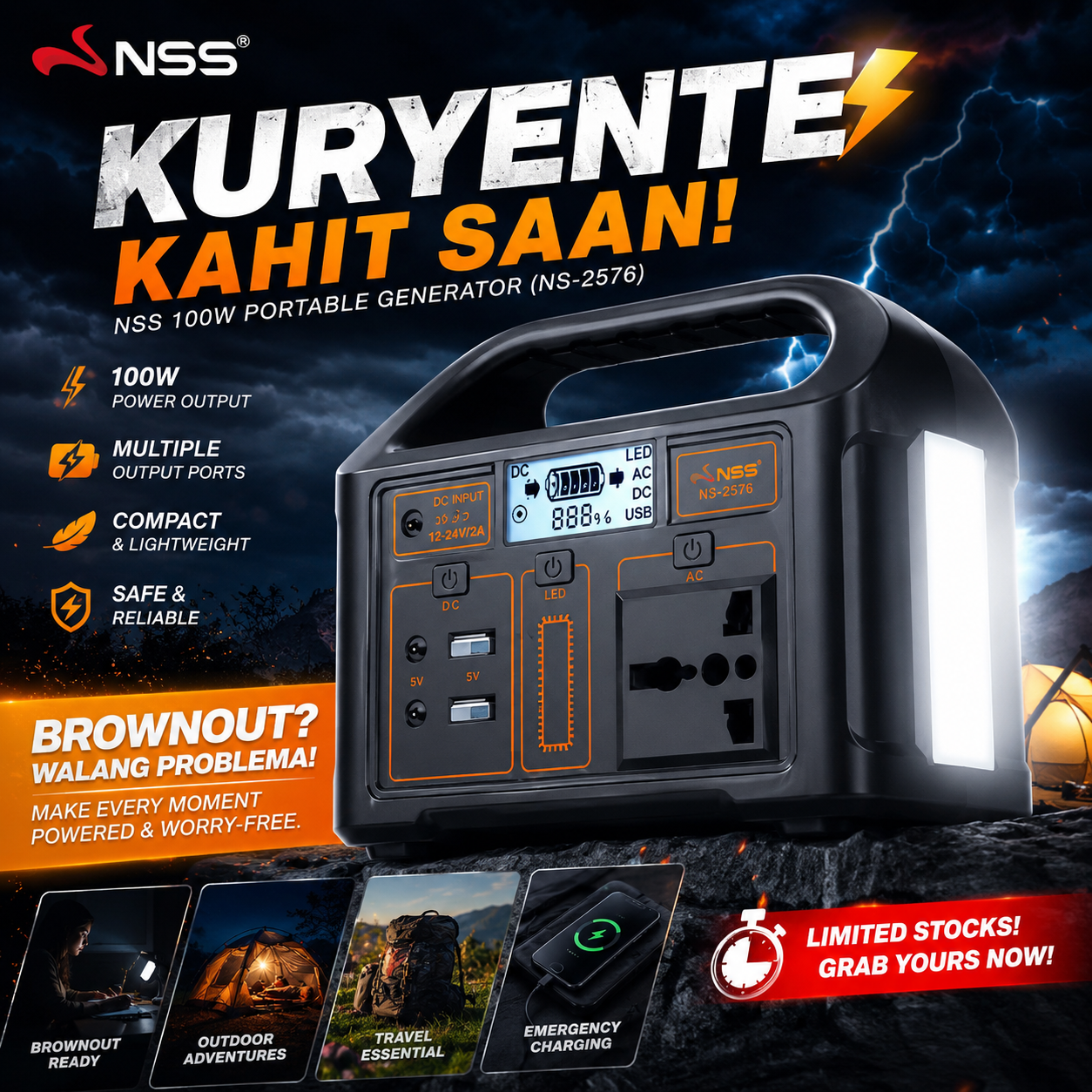 NSS 100w Portable Generator (NS-2576)