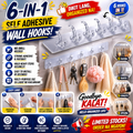 6-in-1 Self Adhesive Wall Hooks