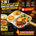 3-in-1 White Multi-Section Nonstick Grill Pan