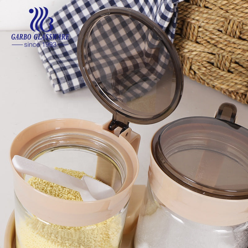 3-Piece Glass Oil Jar & Seasoning Container Set