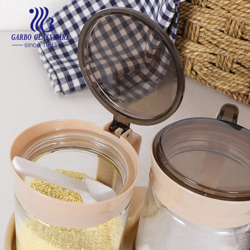 3-Piece Glass Oil Jar & Seasoning Container Set