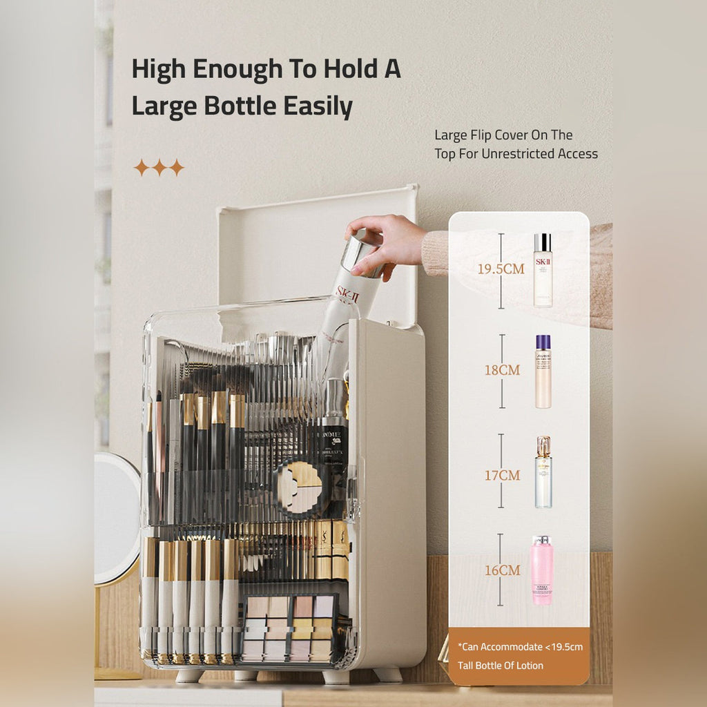 Stylish Cosmetic Storage Box with a Magnetic Door Design