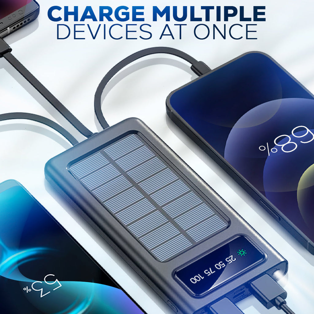 20,000mAh Solar Power Bank with Universal Charging Cables