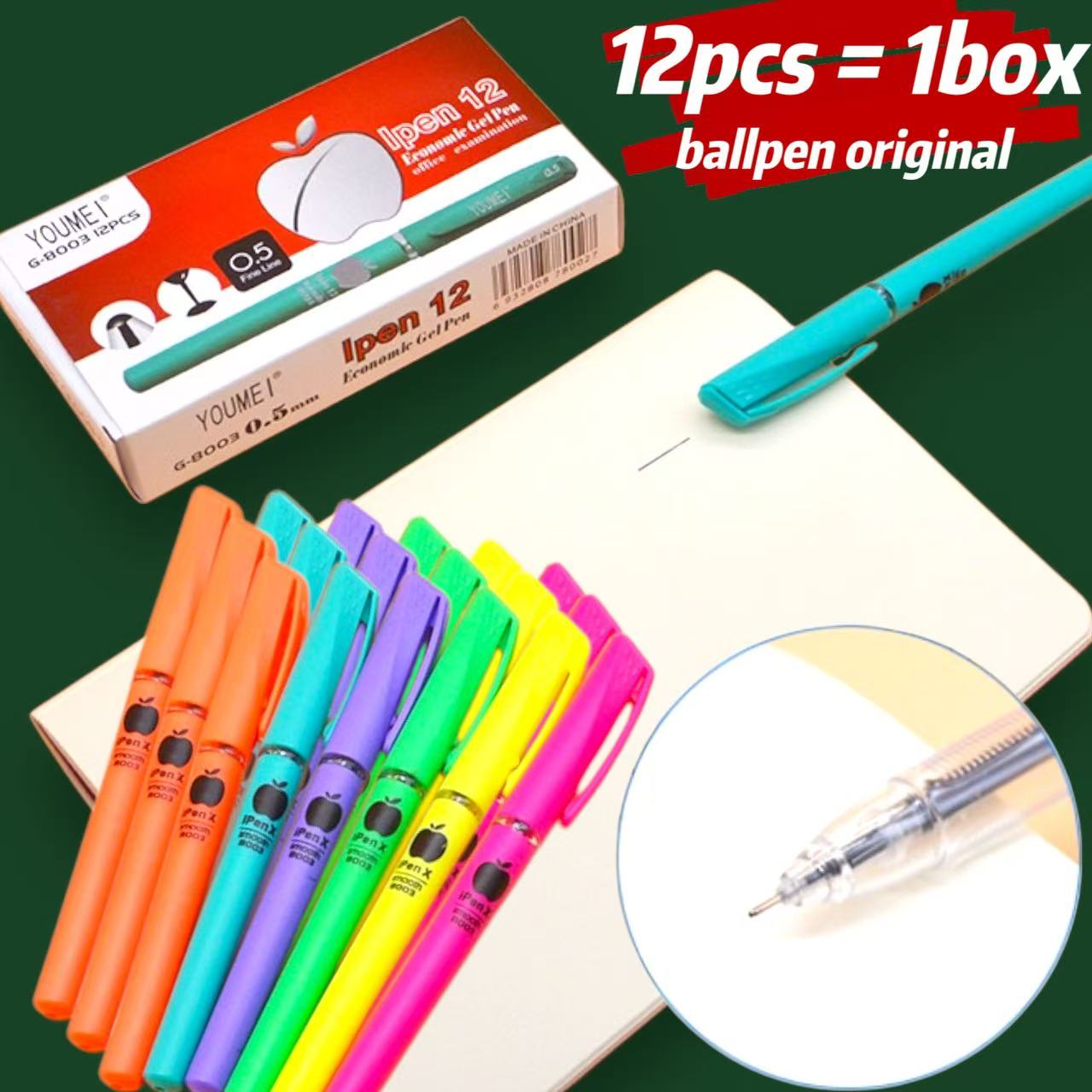12pcs Apple Gel Pen 0.5mm