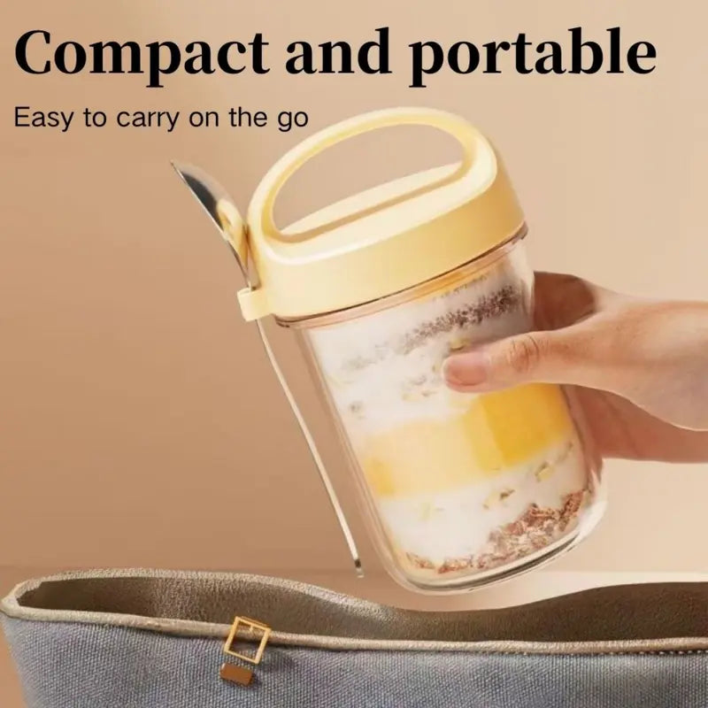 Overnight Oats Jar (with Spoon & Handle)
