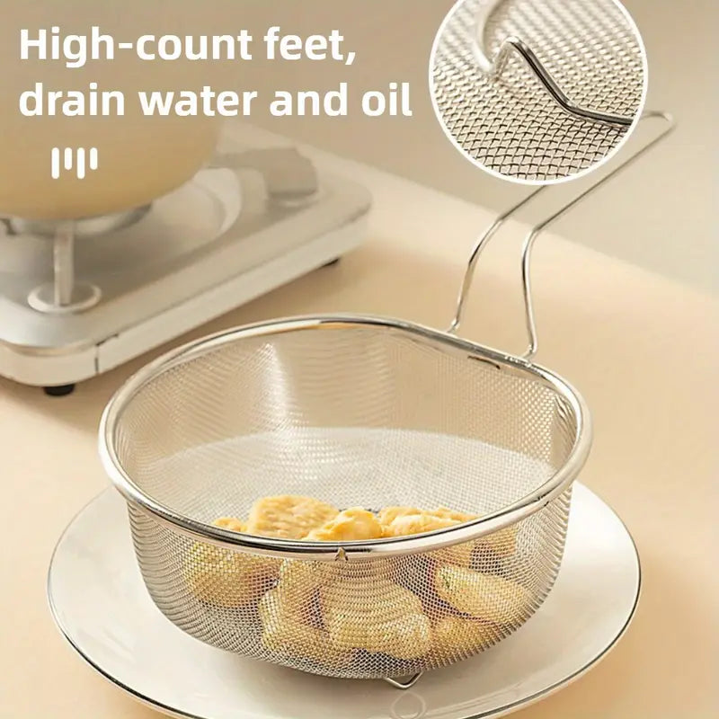 18cm Stainless Steel Frying Mesh Basket Strainer
