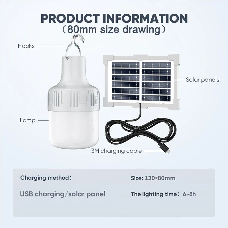 Solar Emergency Bulb w/ Panel