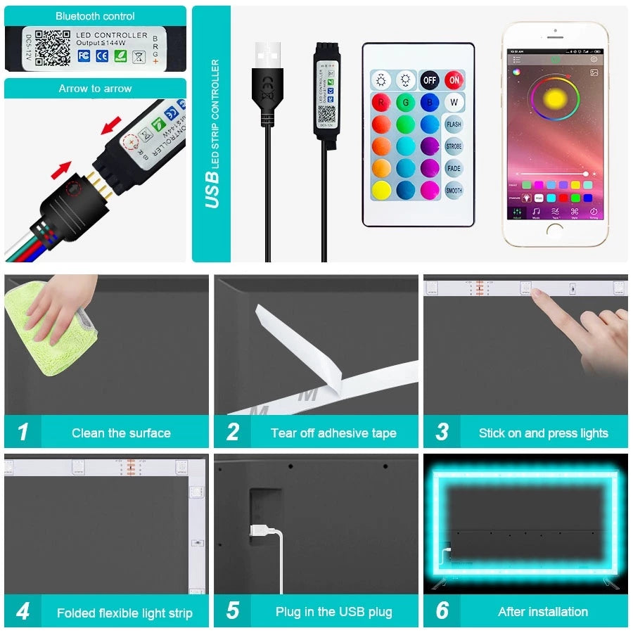 2835 RGB LED Strip Light with Remote Control