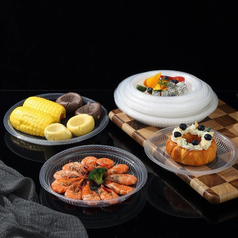 Transparent Disposable Plastic Thickened Dinner Plates