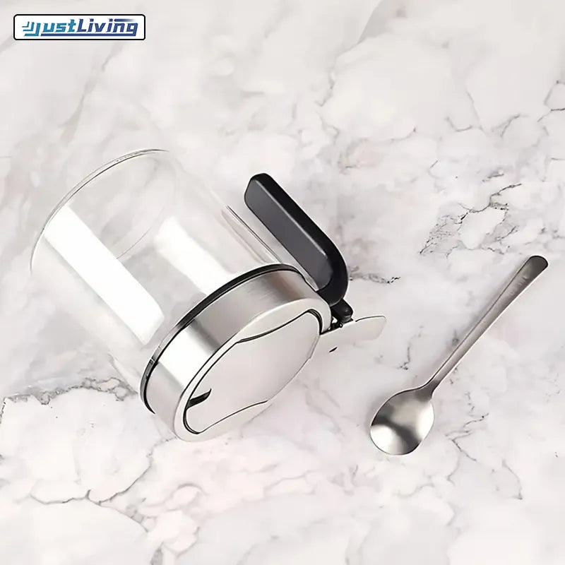 Stainless Steel Spice Jar with Spoon