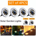 4PCS Solar 8 LED Ground Light