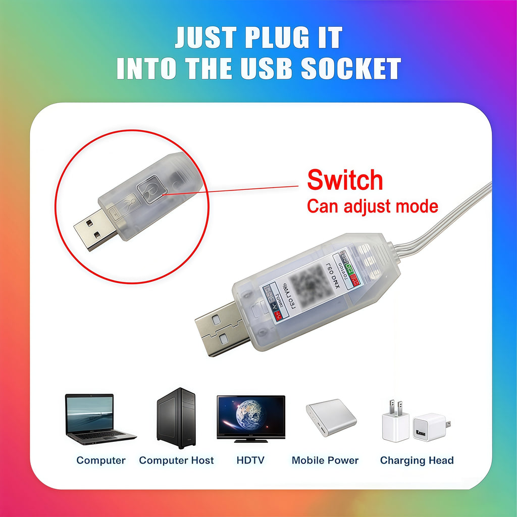 USB-Powered RGBIC Neon Strip Light with Bluetooth Control