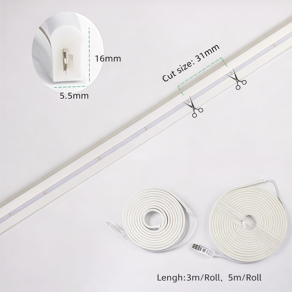 USB-Powered RGBIC Neon Strip Light with Bluetooth Control