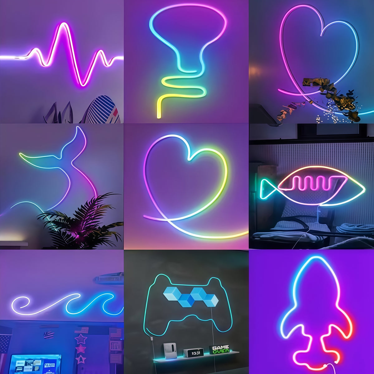 USB-Powered RGBIC Neon Strip Light with Bluetooth Control