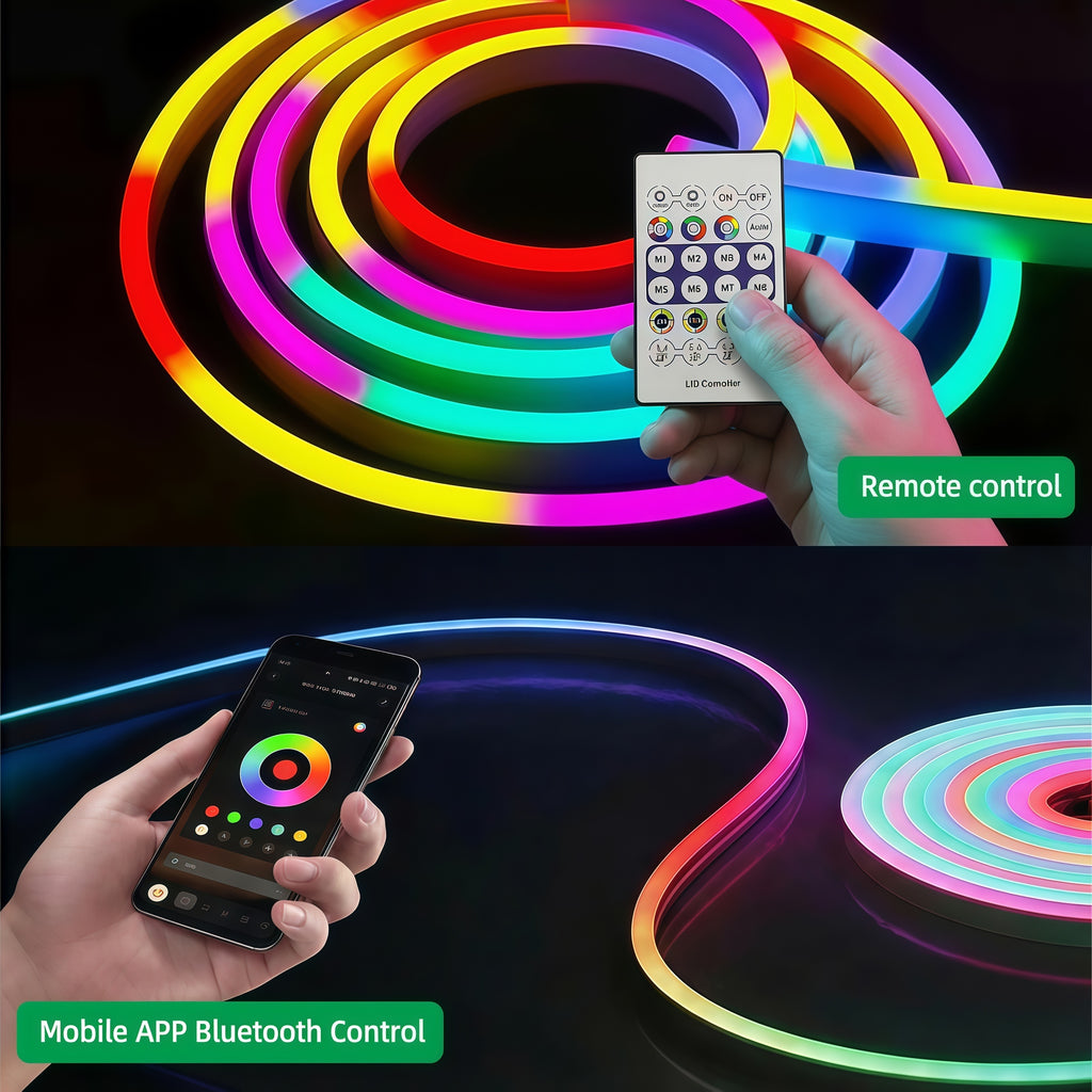 USB-Powered RGBIC Neon Strip Light with Bluetooth Control