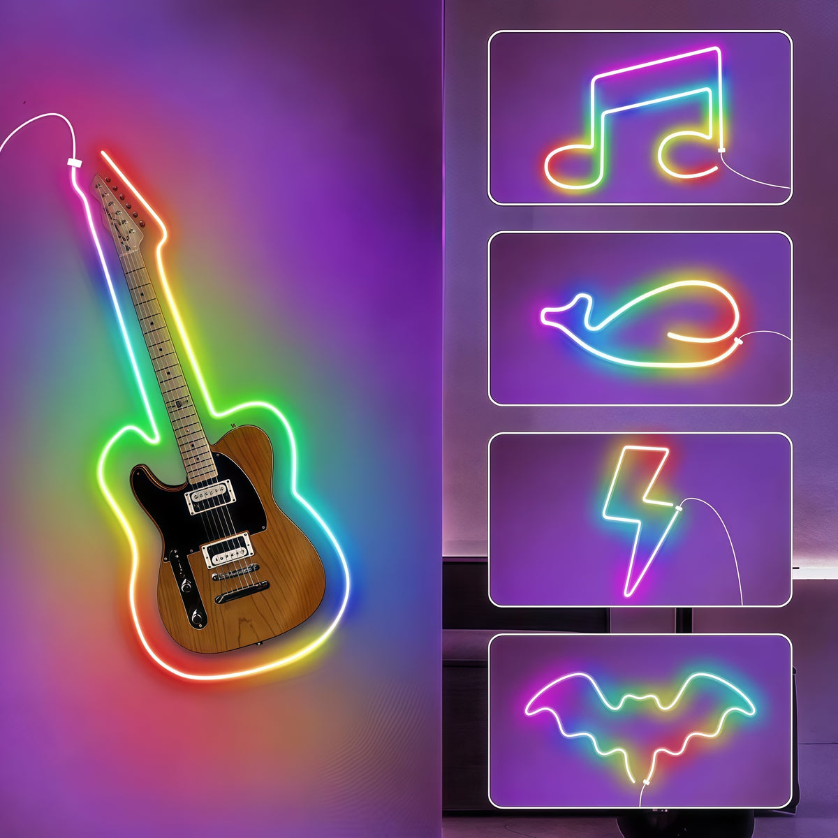 USB-Powered RGBIC Neon Strip Light with Bluetooth Control