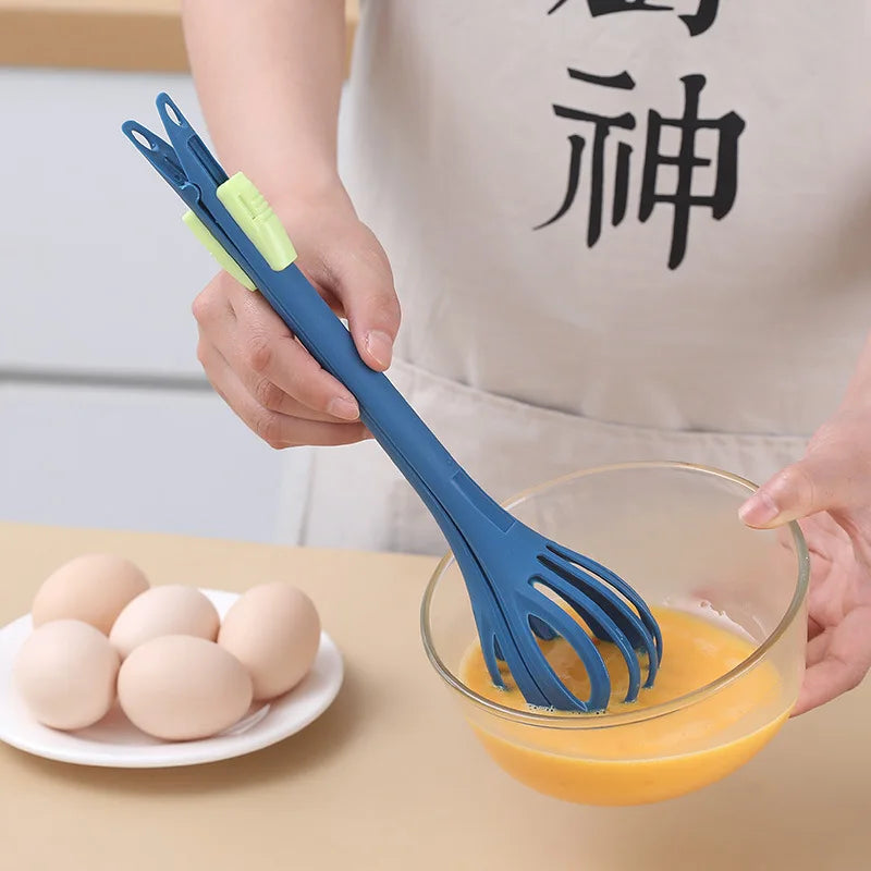 Multifunctional Whisk and Tong Kitchen Tool
