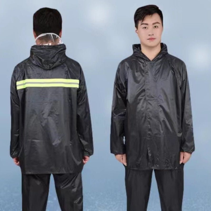 Waterproof Motorcycle Raincoat Set with Reflector