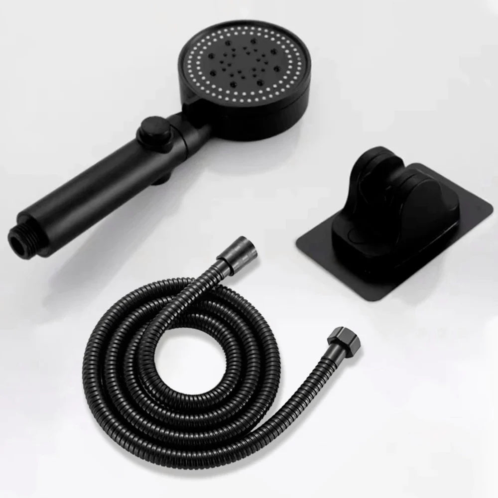 3-Piece Black Shower Head Set