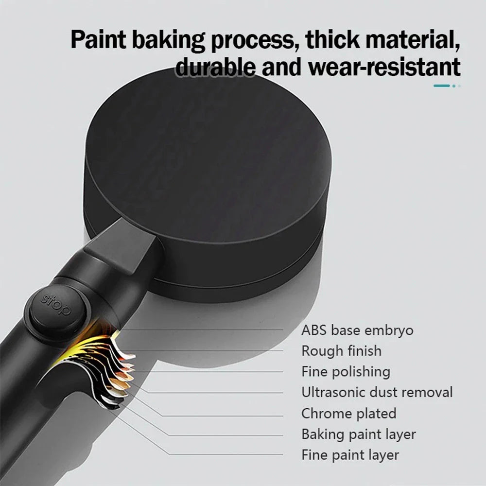 3-Piece Black Shower Head Set