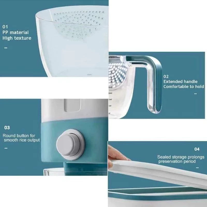 Rice Dispenser with Measuring Cup