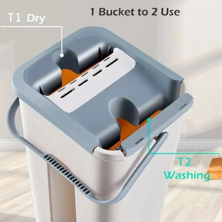 2-in-1 Flat Mop and Bucket Set