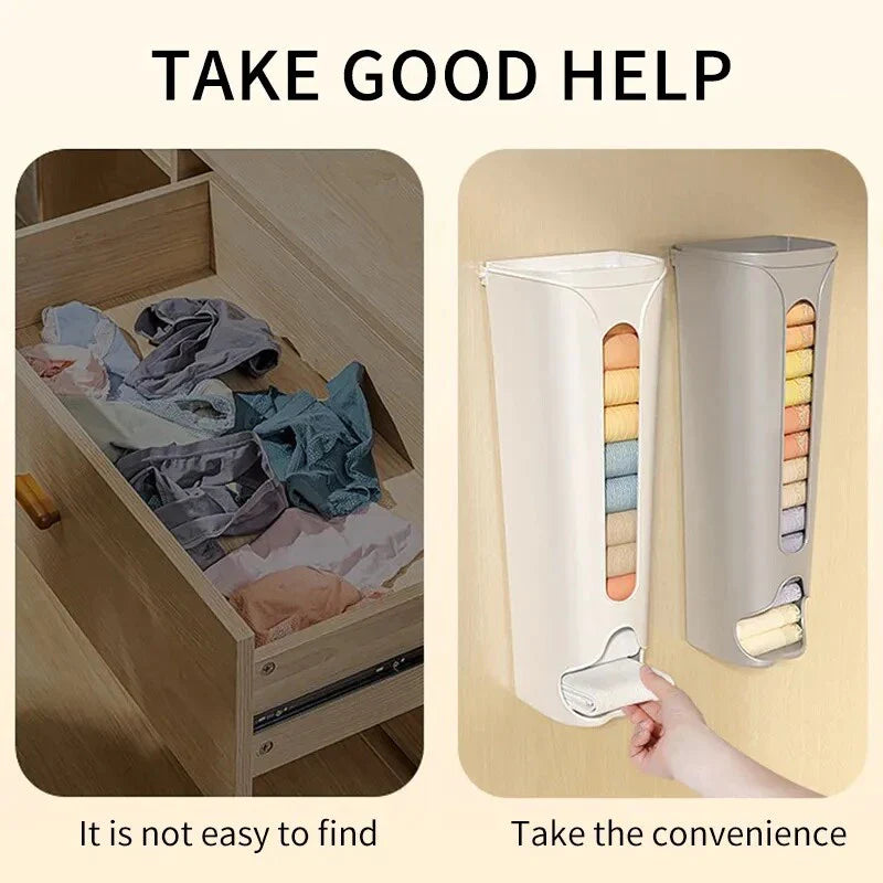 Wall Mounted Pull-Out Underwear and Socks Storage Box