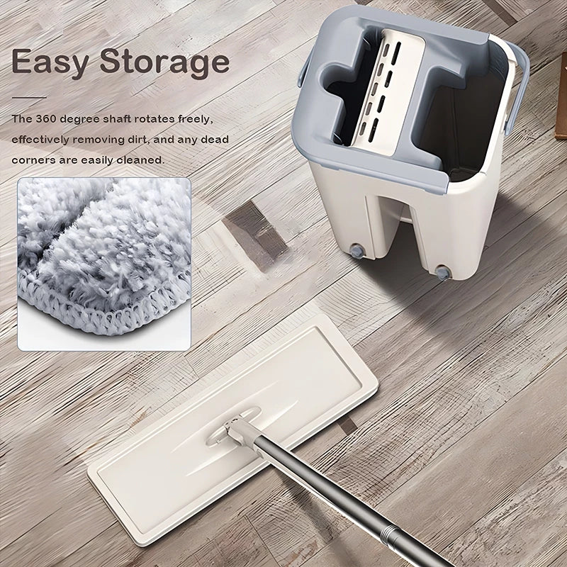 2-in-1 Flat Mop and Bucket Set