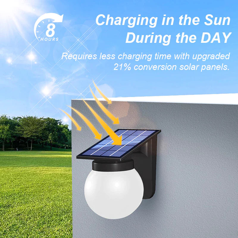 Solar-Powered Wall Lamp with Tri-Color Dimming