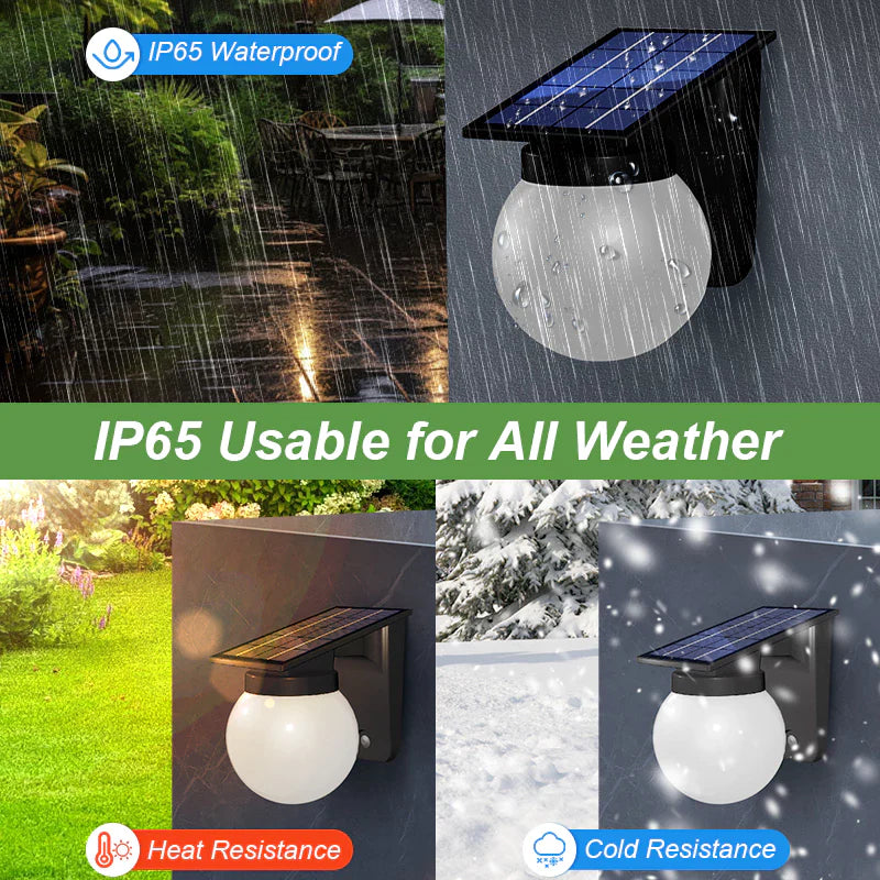 Solar-Powered Wall Lamp with Tri-Color Dimming