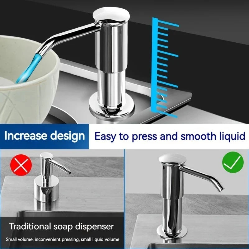 Stainless Steel Sink Soap Dispenser with Sponge Holder