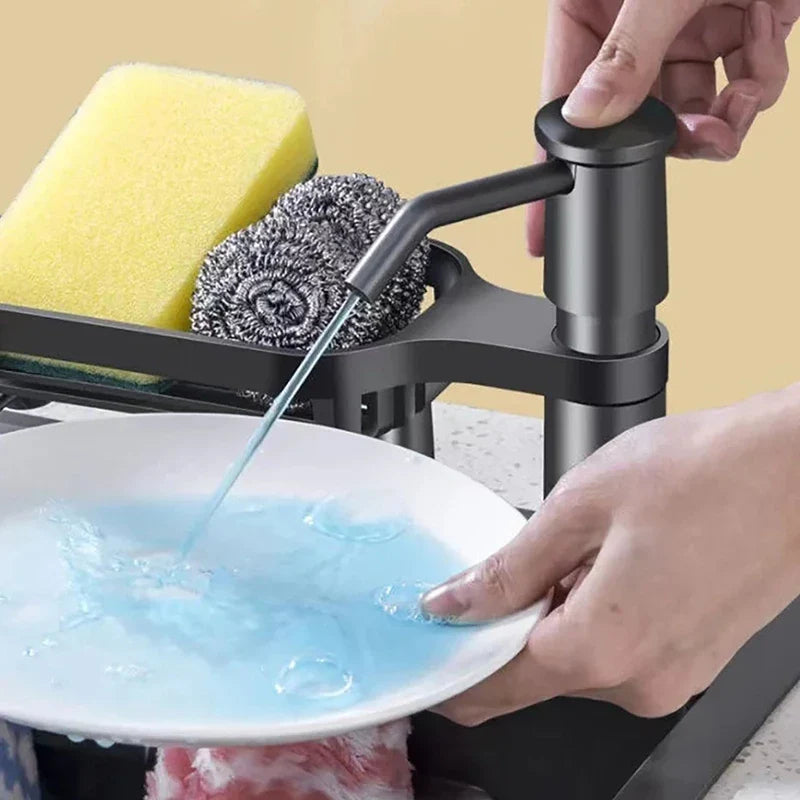 Stainless Steel Sink Soap Dispenser with Sponge Holder