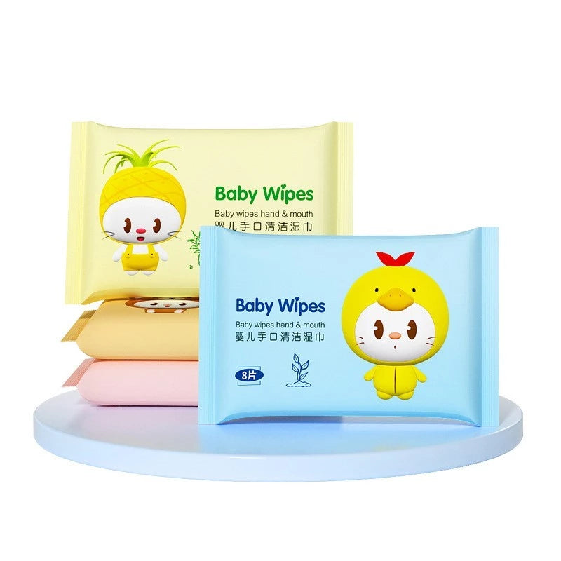 Non Alcohol Mini Wet Baby Wipes 8sheets/pack