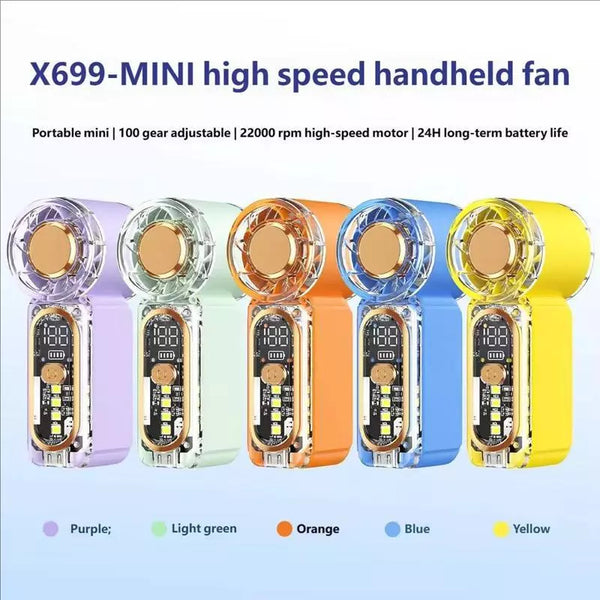 X699 Transparent Mini Handheld Fan