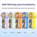 X699 Transparent Mini Handheld Fan - Rechargeable w/ Light & Digital Display