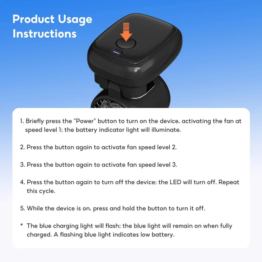 Mini Clip On Fan for Hat and Clothes