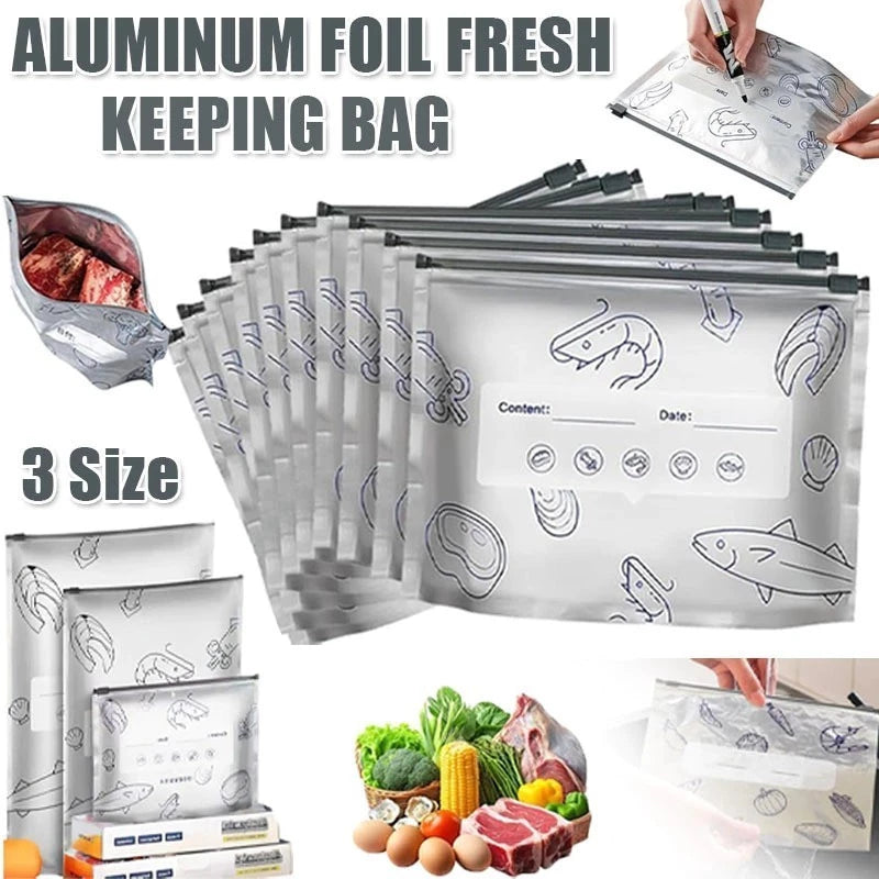 Reusable Aluminum Foil Food Storage Ziplock