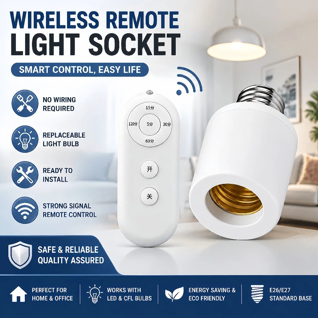 E27 Smart Light Bulb Socket with Remote Control
