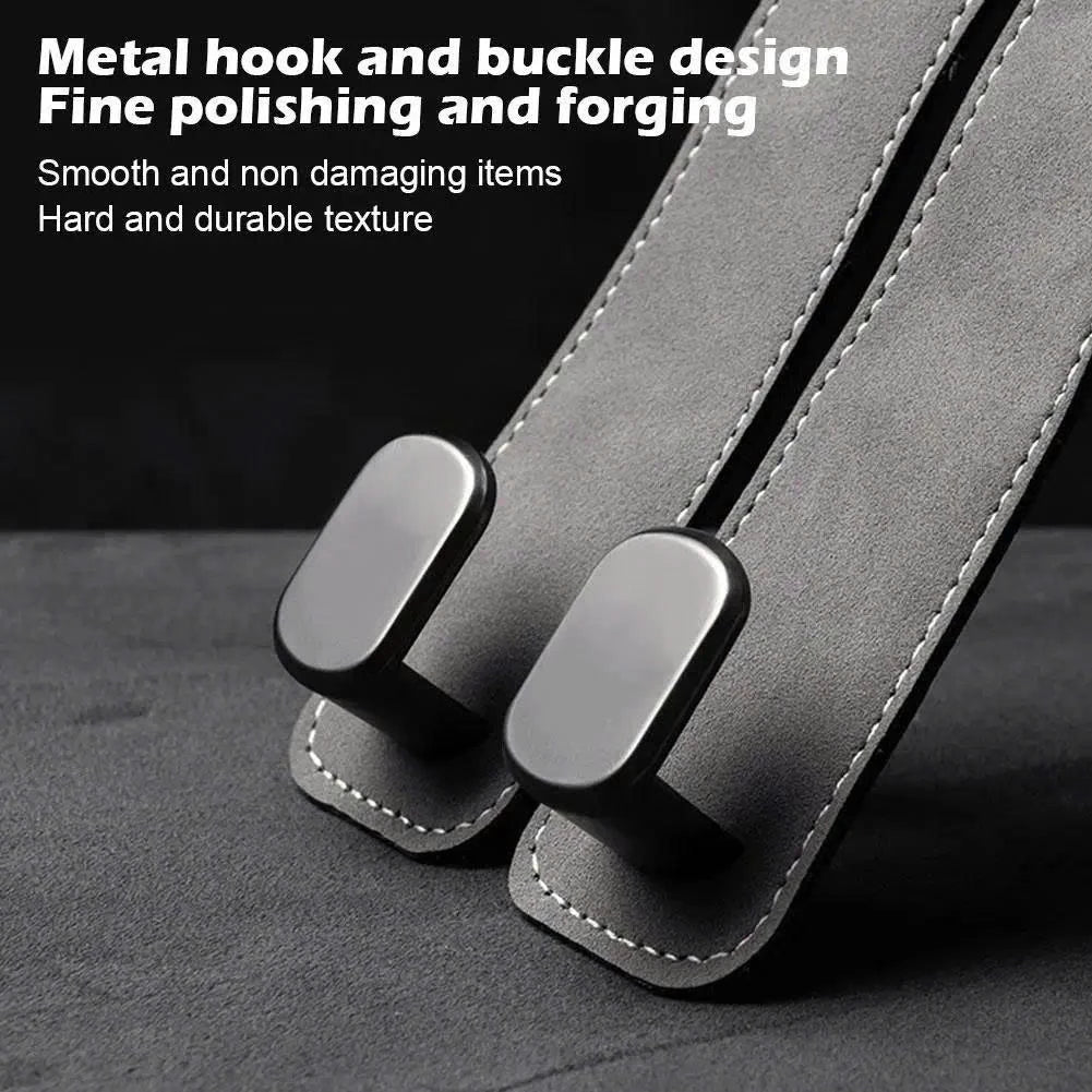 2-in-1 Suede Car Seat Headrest Hooks