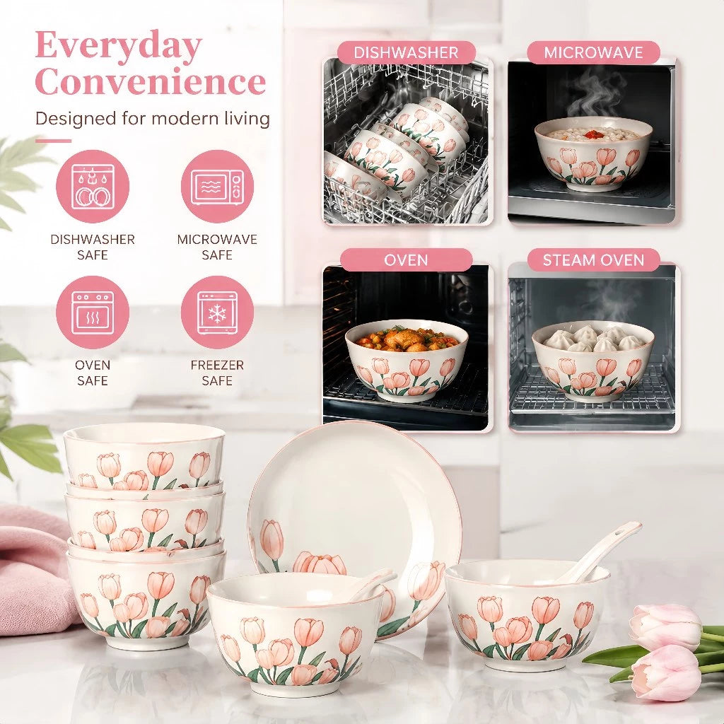 Tulip Bohemian Ceramic Bowl Set