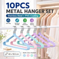 10pcs/Set Stainless Steel Non-slip Clothes Hanger