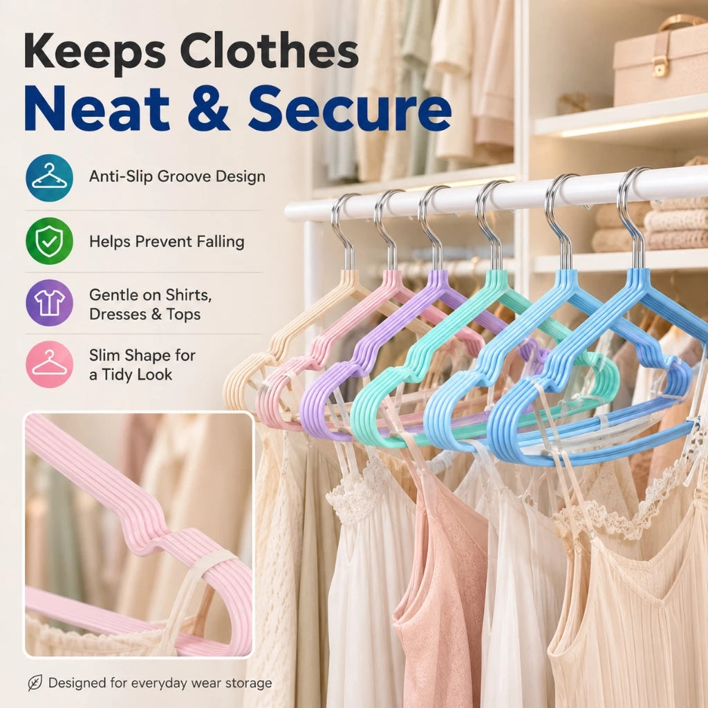 10pcs/Set Stainless Steel Non-slip Clothes Hanger