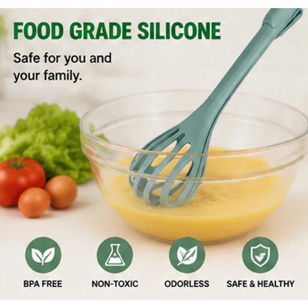 Multifunctional Whisk and Tong Kitchen Tool